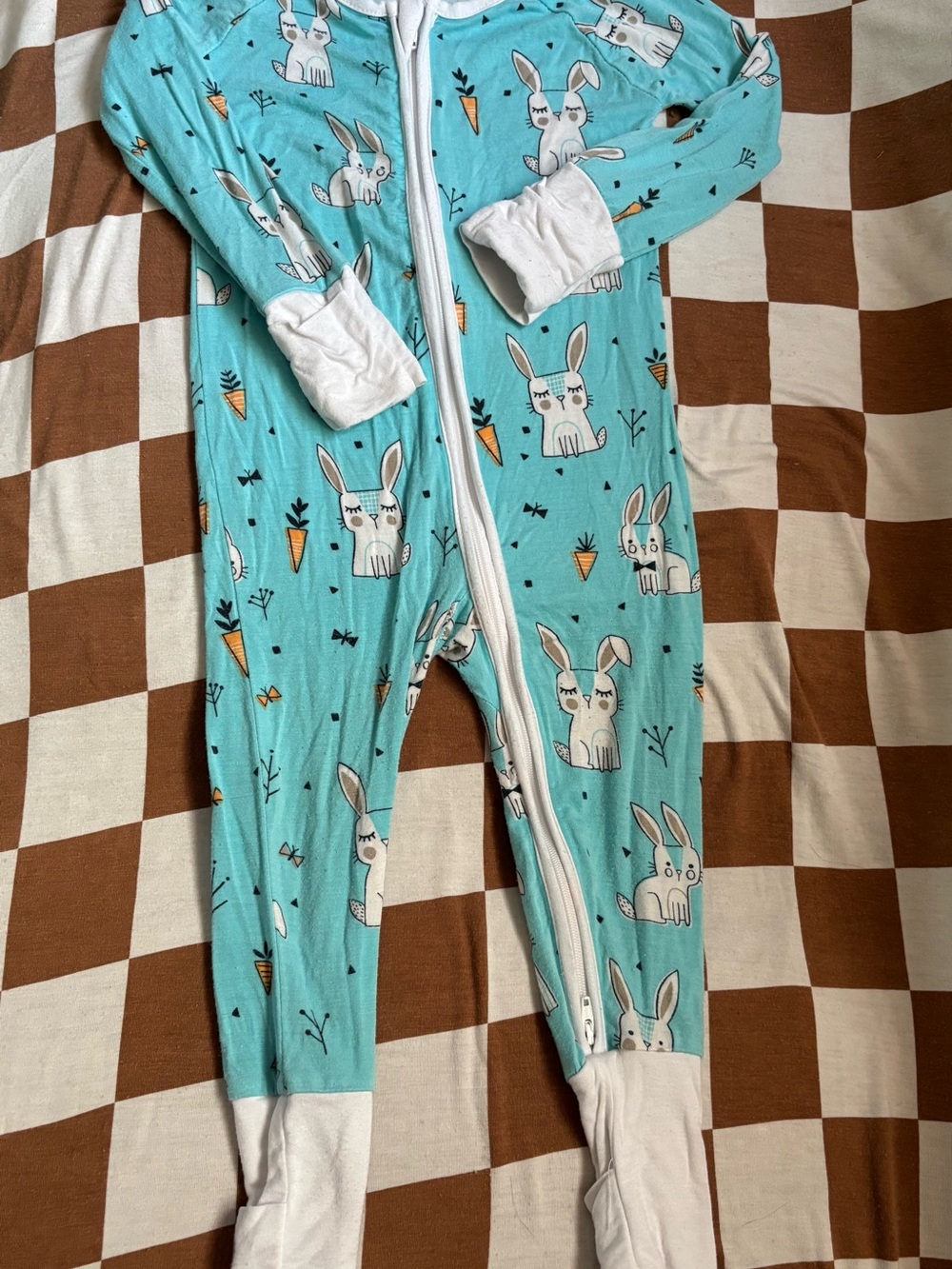 Little Sleepies Aqua Bunny zippy